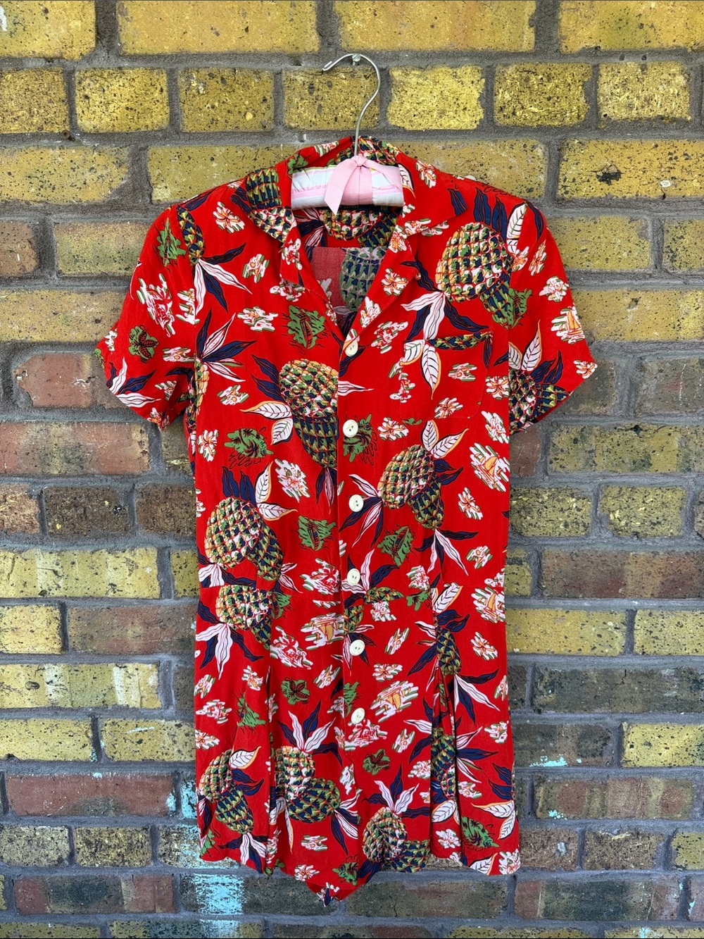 Polo Ralph Lauren Red Pineapple & Nautical Print Romper - Size 2
